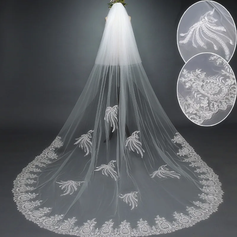 2019 Designed Bridal Veils Lace Cathedral Wedding Veils With Comb Two-Layer Blusher Face Appliques Pleats Bridal Veil
2019 Designed Bridal Veils Lace Cathedral Wedding Veils With Comb Two-Layer Blusher Face Appliques Pleats Bridal Veil