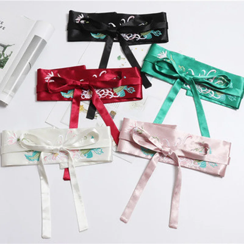 TOYOOSKY Women Satin Embroidery Wide Belt with Bow Bandage Vintage Ethnic Wide Belts of Girls Waistband Belts for Dress 2019
TOYOOSKY Women Satin Embroidery Wide Belt with Bow Bandage Vintage Ethnic Wide Belts of Girls Waistband Belts for Dress 2019