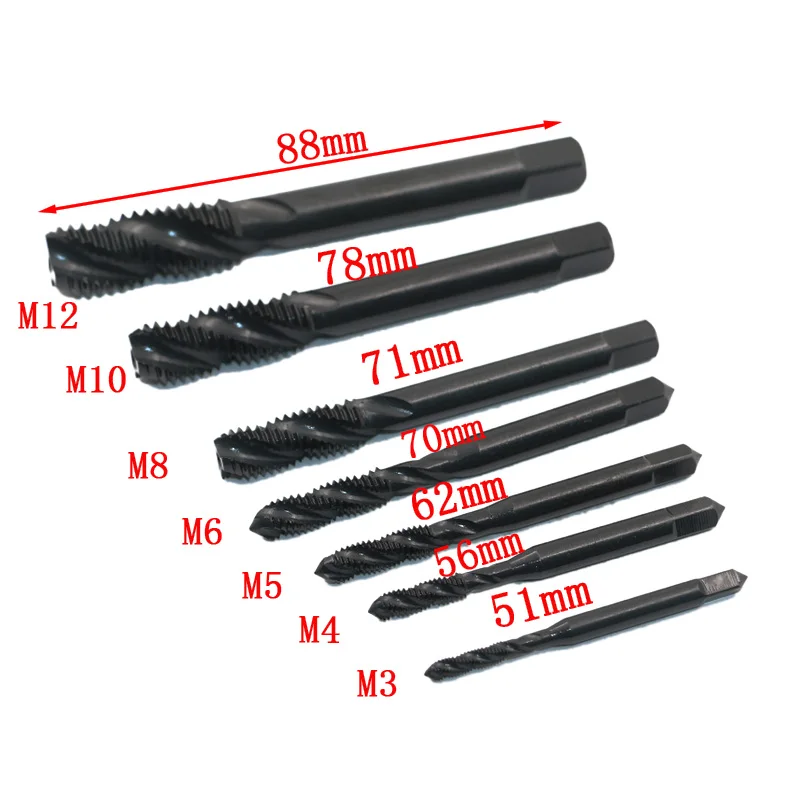 7pcs 6542 Spiral Fluted Tap Metric Spiral Fluted Tap Machine Tap Kit M3 M4 M5 M6 M8 M10 M12 Tap Set
7pcs 6542 Spiral Fluted Tap Metric Spiral Fluted Tap Machine Tap Kit M3 M4 M5 M6 M8 M10 M12 Tap Set