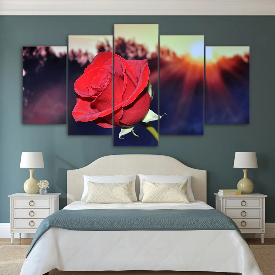 Canvas Painting Wall Art Home Decor Unframed 5 Pieces Red Blooming Rose Flower Room Modern HD Printed Sunset Landscape Picture
Canvas Painting Wall Art Home Decor Unframed 5 Pieces Red Blooming Rose Flower Room Modern HD Printed Sunset Landscape Picture