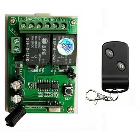 DC24V 2CH Relay Wireless Remote Control Switch Receiver Transmitter Learning 315/433 Normally Open/Closed Door Access LED/lamp
DC24V 2CH Relay Wireless Remote Control Switch Receiver Transmitter Learning 315/433 Normally Open/Closed Door Access LED/lamp
