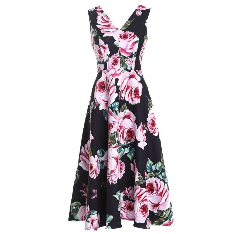 Customized New Arrival Camellia Rose Floral Printed V-Neck Sleeveless Dresses Women's Elegant Spring Summer Mid-Calf Dress
Customized New Arrival Camellia Rose Floral Printed V-Neck Sleeveless Dresses Women's Elegant Spring Summer Mid-Calf Dress