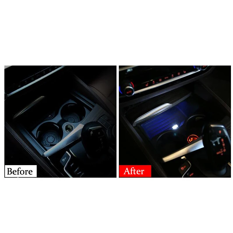 Car Styling Cup Holder storage box light USB Decorative For Audi A1 A3 A4 A5 A6 A7 A8 TT Q7 Q3 R8 S5 S6 S7 S8 Q5 B6 Accessories |