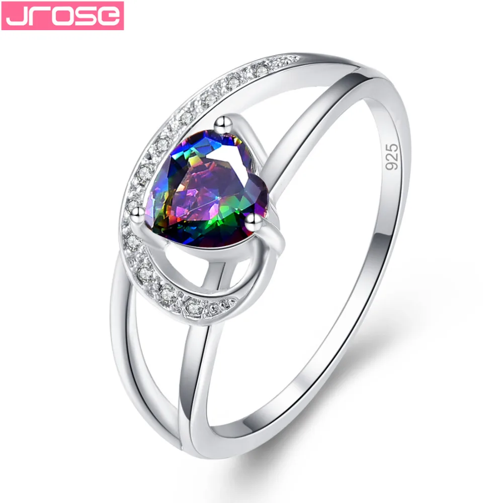 JROSE Engagement Love Heart Cut Rainbow White Cubic Zirconia Jewelry Silver Fashion Ring Size 6 7 8 9 Style Pretty Ring
JROSE Engagement Love Heart Cut Rainbow White Cubic Zirconia Jewelry Silver Fashion Ring Size 6 7 8 9 Style Pretty Ring