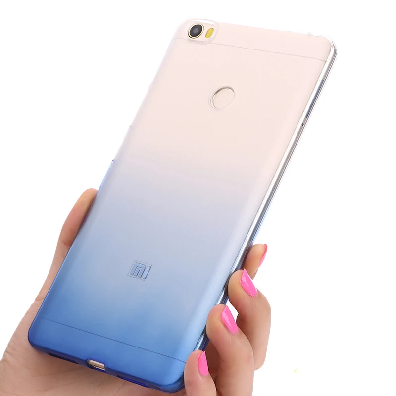 Чехол для xiaomi mi max 2 1 прозрачный тонкий силиконовый чехол с градиентом цвета 6 44
