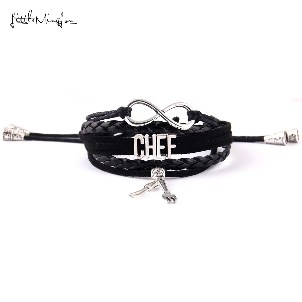 Little MingLou Infinity Love CHEF Bracelet Knife Fork Charm Adjustable Strap Tassel Bracelets & Bangles For Men Women Jewelry
Little MingLou Infinity Love CHEF Bracelet Knife Fork Charm Adjustable Strap Tassel Bracelets & Bangles For Men Women Jewelry