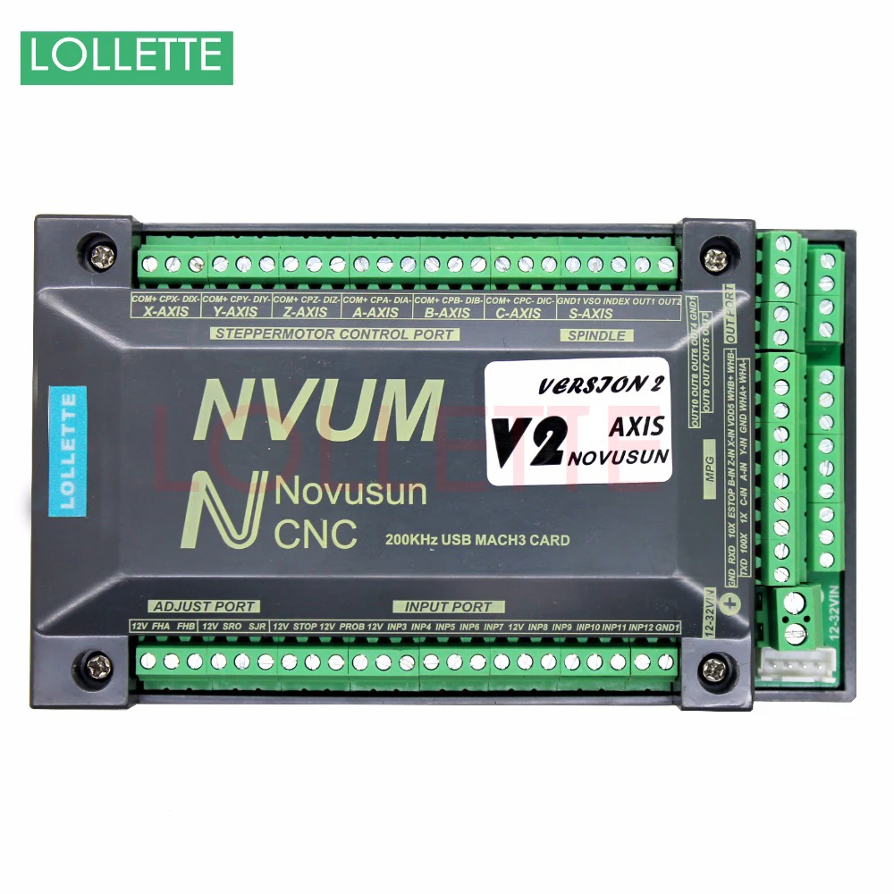 NVUM 6 Axis cnc engraver Mach3 USB Card 300KHz CNC drilling machine Motion Control Card Breakout Board
NVUM 6 Axis cnc engraver Mach3 USB Card 300KHz CNC drilling machine Motion Control Card Breakout Board