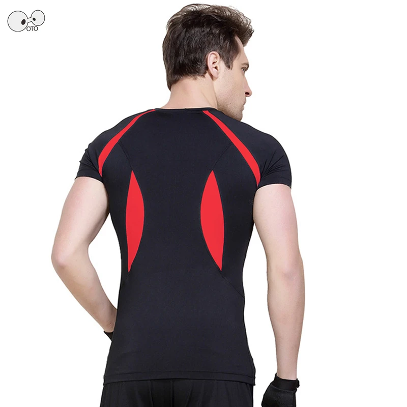 Quick Dry Breathable Men's Running T-shirts 2019 NEW Gym Fitness Shirts Men Patchwork Sports Tshirt Fit Jogging Sportswear | Спорт и