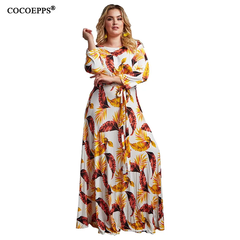 Женское шифоновое платье-макси с цветочным принтом большого размера | Женская