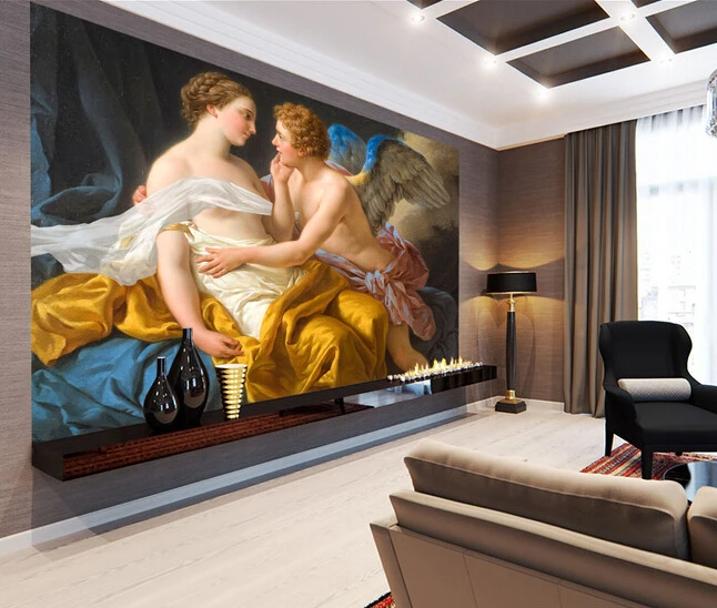 Custom retro wallpaper, psyche and Eros Angel painting for the living room bedroom TV background wall waterproof papel de parede
Custom retro wallpaper, psyche and Eros Angel painting for the living room bedroom TV background wall waterproof papel de parede