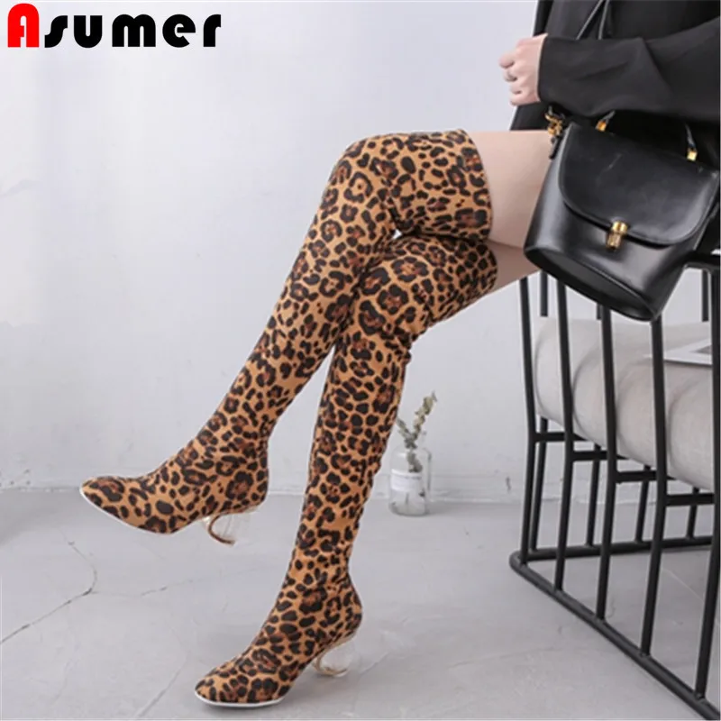 ASUMER large size 34-44 over the knee boots slip on Leopard print long boots crystal heels autumn winter thigh high boots
ASUMER large size 34-44 over the knee boots slip on Leopard print long boots crystal heels autumn winter thigh high boots