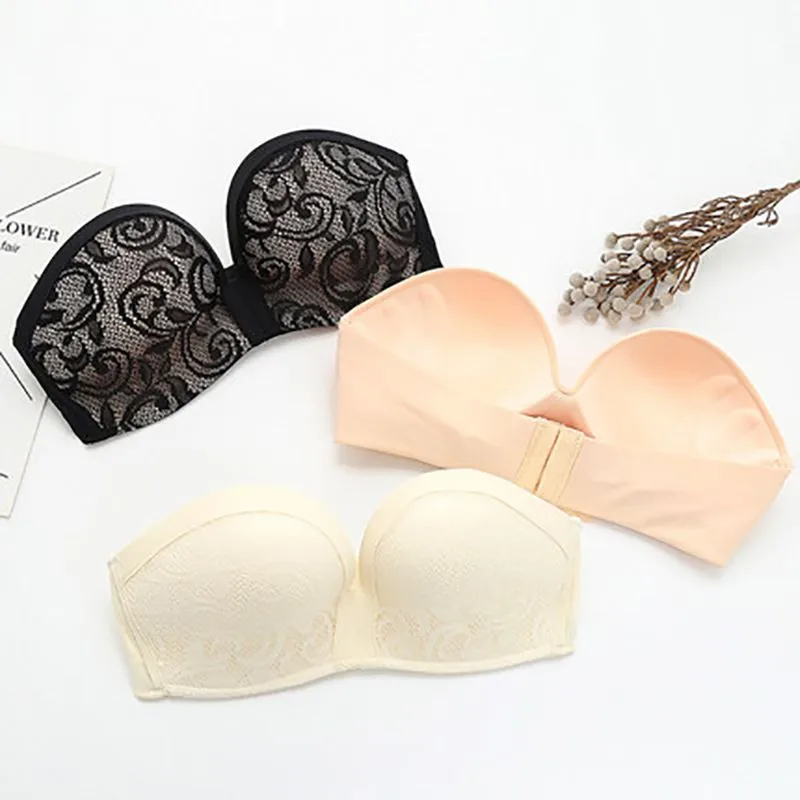Sexy Lace Bra Bralette For Women Female Underwear Large Size Strapless Without Steel Ring Invisible Non-slip Gathered Top Bra
Sexy Lace Bra Bralette For Women Female Underwear Large Size Strapless Without Steel Ring Invisible Non-slip Gathered Top Bra