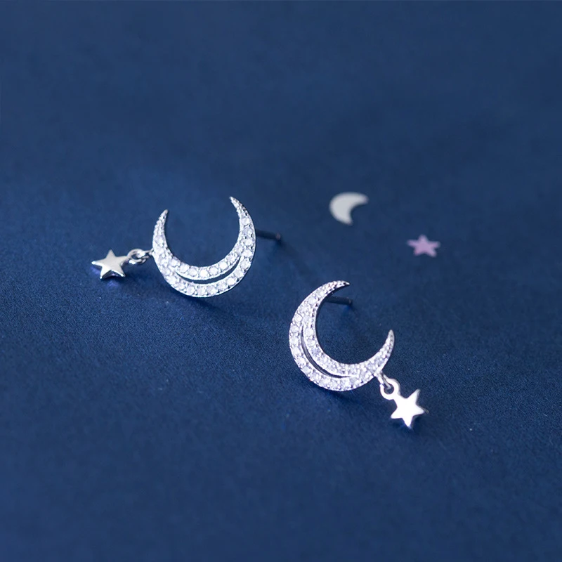 MloveAcc Luxury 925 Sterling Silver Earrings CZ Zircon Star Moon Stud Earrings for Women oorbellen brincos
MloveAcc Luxury 925 Sterling Silver Earrings CZ Zircon Star Moon Stud Earrings for Women oorbellen brincos