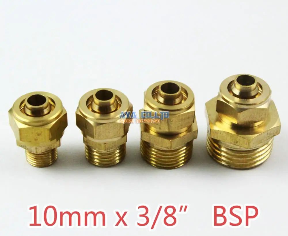 10 Pieces 10mm x 3/8" BSP Brass Straight Male Pneumatic Pipe Hose Quick Coupler Connector Coupling Fitting
10 Pieces 10mm x 3/8" BSP Brass Straight Male Pneumatic Pipe Hose Quick Coupler Connector Coupling Fitting