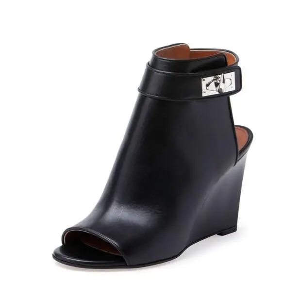 women footwear black leather peep toe wedges ankle boots buckle decor high heels vintage shoes western boots cowboy boots women
women footwear black leather peep toe wedges ankle boots buckle decor high heels vintage shoes western boots cowboy boots women