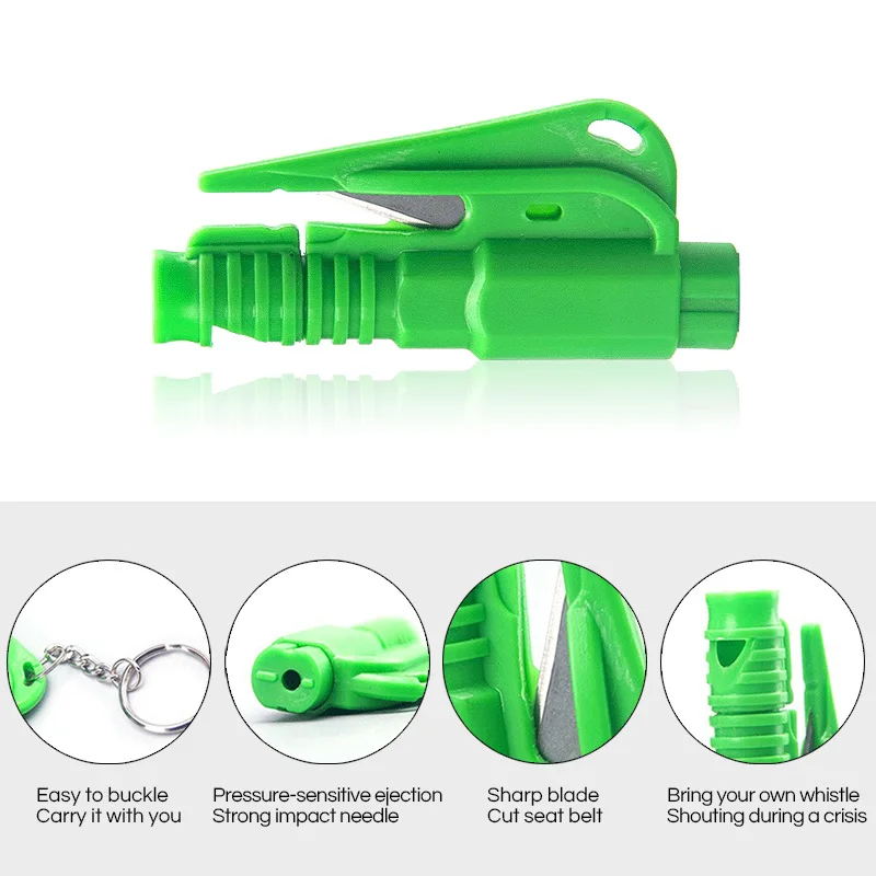 Outdoor EDC tool Mini Pocket Glass Window Breaking Safety Hammer Emergency Escape Rescue Tool Keychain Seat Belt Knife Cutter |