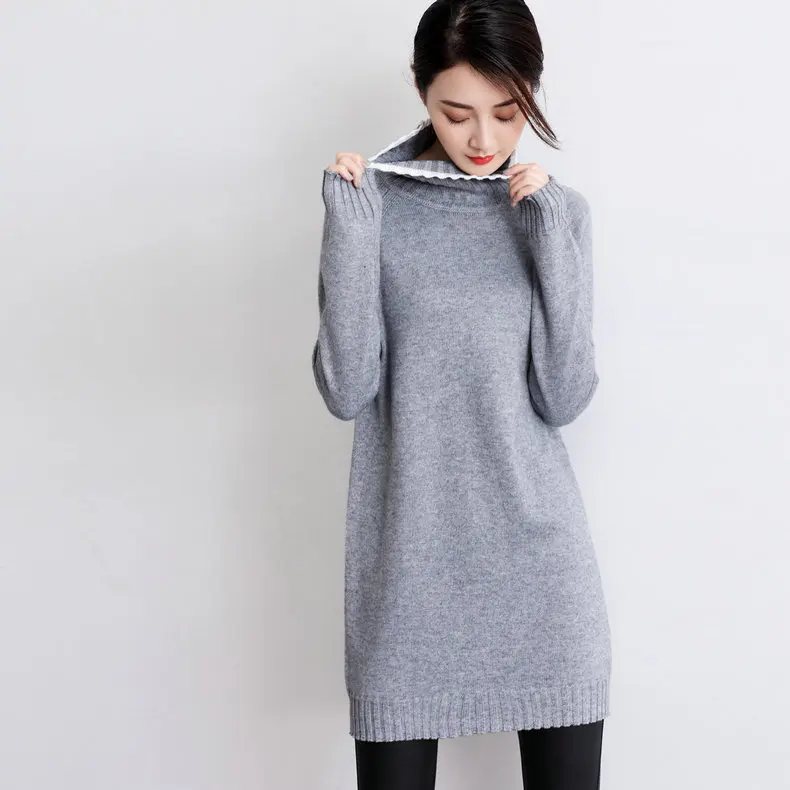Женский Длинный свитер 2018 Новый кашемировый разноцветный женское платье