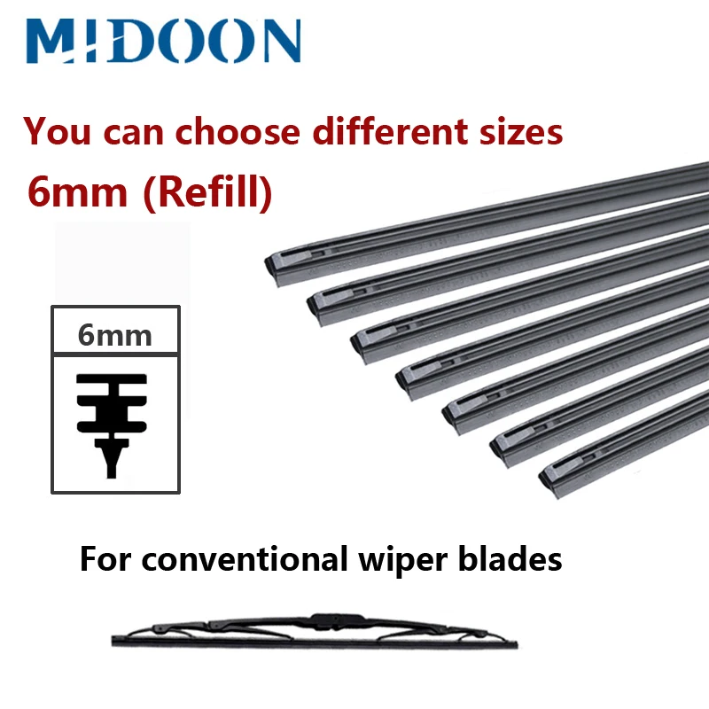 MIDOON Car Vehicle Insert Rubber strip Wiper Blade (Refill) 6mm Soft 14" 16" 17" 18" 19" 20" 21" 22" 24" 26" 28" 1pcs Accessorie
MIDOON Car Vehicle Insert Rubber strip Wiper Blade (Refill) 6mm Soft 14" 16" 17" 18" 19" 20" 21" 22" 24" 26" 28" 1pcs Accessorie