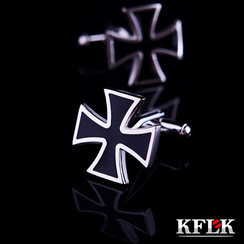 KFLK Jewelry shirt cufflink for mens Brand Iron Cross Cuff link Wholesale Fashion Buttons Black Gift High Quality
KFLK Jewelry shirt cufflink for mens Brand Iron Cross Cuff link Wholesale Fashion Buttons Black Gift High Quality