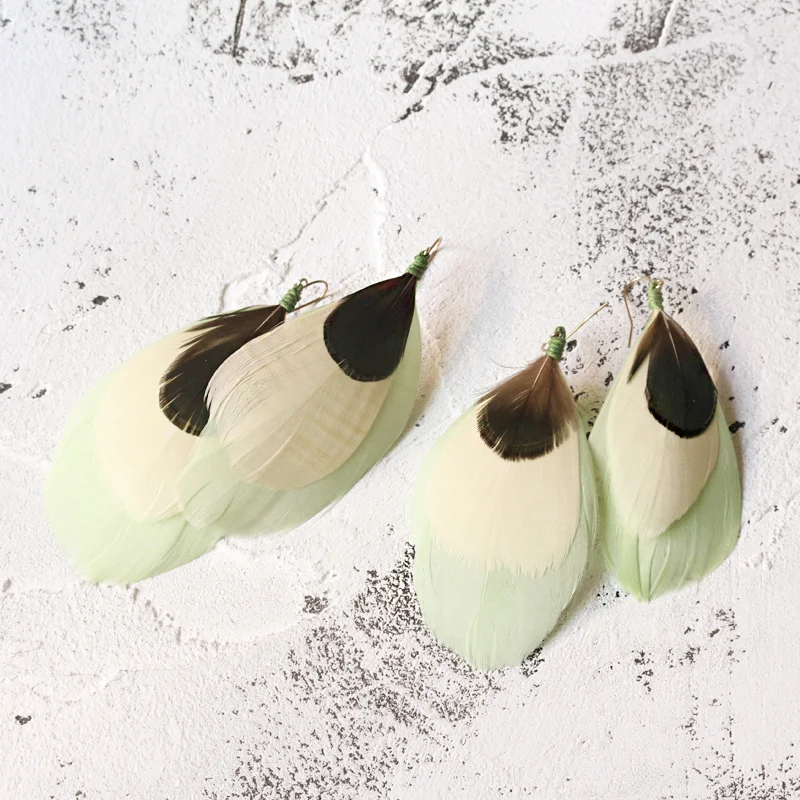 Layers Feather Dangle Earrings Vintage Delicate Drop for Women Jewelry long earrings Party gift women drop earring | Украшения и