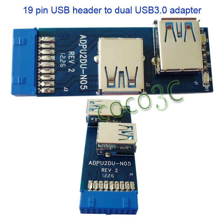 Double-decker Tpye USB 3.0 Hub 19pin USB 3.0 header to Dual USB3.0 A Female Port Converter Card USB3.0 Adapter
Double-decker Tpye USB 3.0 Hub 19pin USB 3.0 header to Dual USB3.0 A Female Port Converter Card USB3.0 Adapter