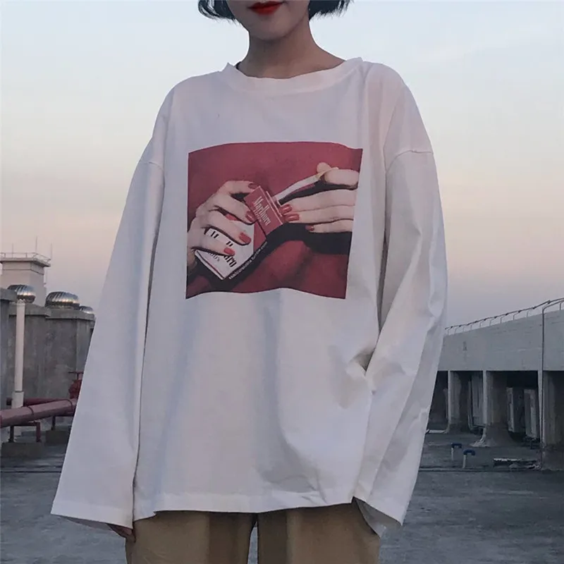 YouGeMan T-shirt Femme Autumn Womens Long Sleeve White T Shirt Korean Ulzzang Harajuku Printed Loose Tshirt Top Female Clothes
YouGeMan T-shirt Femme Autumn Womens Long Sleeve White T Shirt Korean Ulzzang Harajuku Printed Loose Tshirt Top Female Clothes