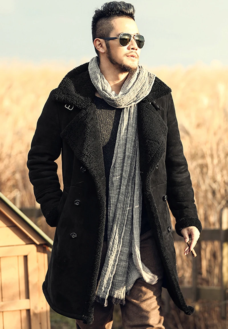 2016 sheepskin Genuine Leather Jacket Men Long Wool Leather Standing Collar Jackets Coat Men double breasted Leather Jackets Wit
2016 sheepskin Genuine Leather Jacket Men Long Wool Leather Standing Collar Jackets Coat Men double breasted Leather Jackets Wit