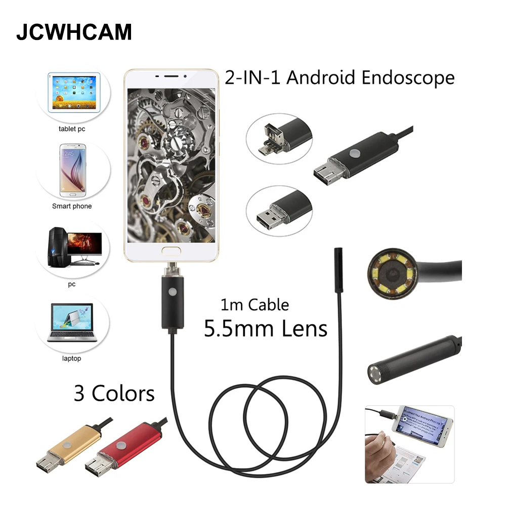 JCWHCAM 5,5 мм андроид OTG эндоскоп камера 1 м Android OTG USB гибкая змеевидная камера Android USB PC бороскоп камера
JCWHCAM 5,5 мм андроид OTG эндоскоп камера 1 м Android OTG USB гибкая змеевидная камера Android USB PC бороскоп камера