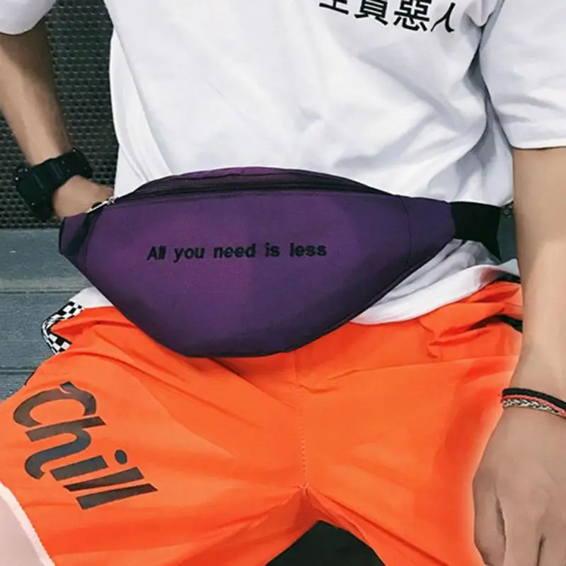Men Women Canvas Print Letter Harajuku Style Waist Bag Unisex Fanny Pack Chest Packs Money Belt Buik Tasje Belly Bags Purse Chic | Багаж и