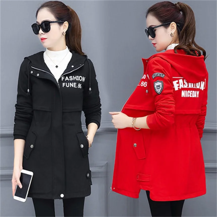 Women's Spring and Autumn Winter New Tops Long Jacket Fashion Hooded Joker Slim Waist Windbreaker TB181217
Women's Spring and Autumn Winter New Tops Long Jacket Fashion Hooded Joker Slim Waist Windbreaker TB181217