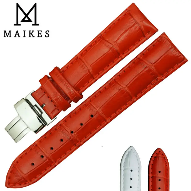MAIKES Folding Buckle Watch Band 14mm 16mm 18mm 20mm 22mm Red Genuine Calf Leather Watch Strap For Women Quartz Watch
MAIKES Folding Buckle Watch Band 14mm 16mm 18mm 20mm 22mm Red Genuine Calf Leather Watch Strap For Women Quartz Watch