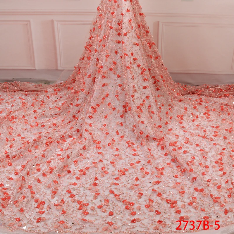 High Quality Beaded Tulle Lace African Lace Fabric with Sequins 3D Applique French Wedding Lace Fabric for 5yards KS2737B-5
High Quality Beaded Tulle Lace African Lace Fabric with Sequins 3D Applique French Wedding Lace Fabric for 5yards KS2737B-5
