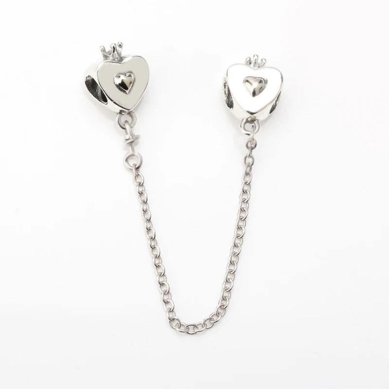 925 Sterling Silver Love Heart Charm Safety Chain Queen Crown Beads Fit Pandora Origianl Bracelet Bangle DIY Jewelry
925 Sterling Silver Love Heart Charm Safety Chain Queen Crown Beads Fit Pandora Origianl Bracelet Bangle DIY Jewelry