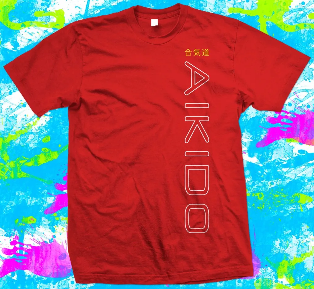 Newest 2019 Fashion Sleeves Cotton T-Shirt Fashion Aikido Martial Artser Retro 100% Cotton Print Tee Shirt custom made