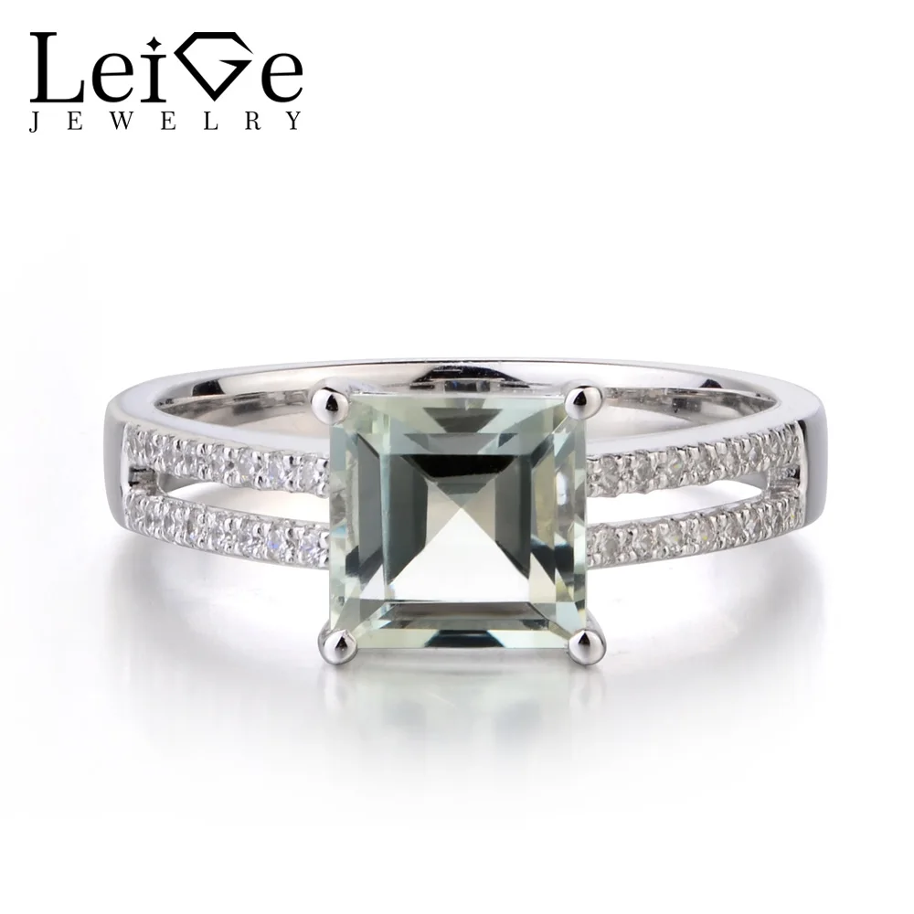 Leige Jewelry Real Natural Green Amethyst 925 Sterling Silver Ring Princess Cut Gemstone Wedding Engagement Rings for Women
Leige Jewelry Real Natural Green Amethyst 925 Sterling Silver Ring Princess Cut Gemstone Wedding Engagement Rings for Women