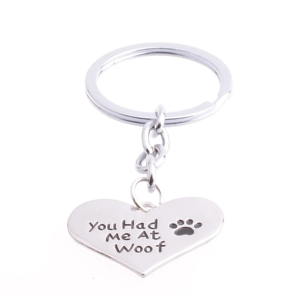 Bespmosp 12PCS/Lot Wholesale Heart Pendant"You Had Me At Woof Dog Paws Print Keychain Keyring Pet Lover Dog Key Chain Jewelry
Bespmosp 12PCS/Lot Wholesale Heart Pendant"You Had Me At Woof Dog Paws Print Keychain Keyring Pet Lover Dog Key Chain Jewelry