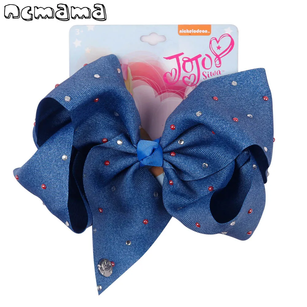 8 Inch Large Denim Dot Hairnbow For Girls Handmade Rhinestone Hair Clips Soild School Hair Bows Kids Party Hair Accessories
8 Inch Large Denim Dot Hairnbow For Girls Handmade Rhinestone Hair Clips Soild School Hair Bows Kids Party Hair Accessories