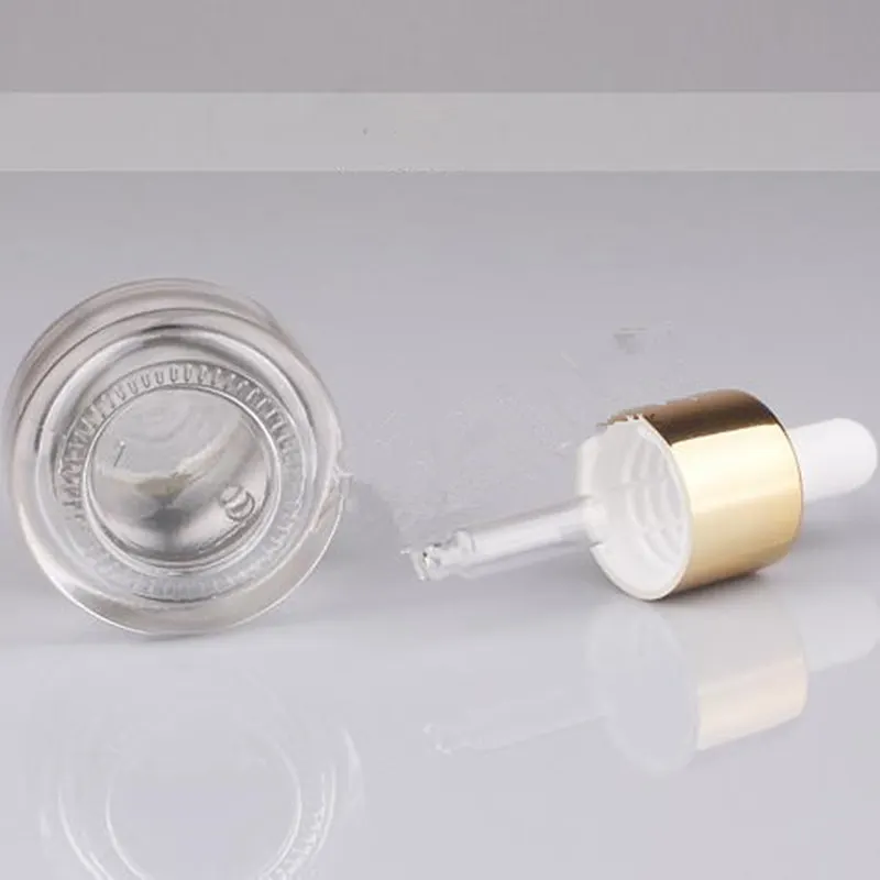 50pcs 20ML 30ml Essential Oil Bottle clear Color With Gold and Silver Circle Glass Plastic Head Dropper F20171749 | Красота и