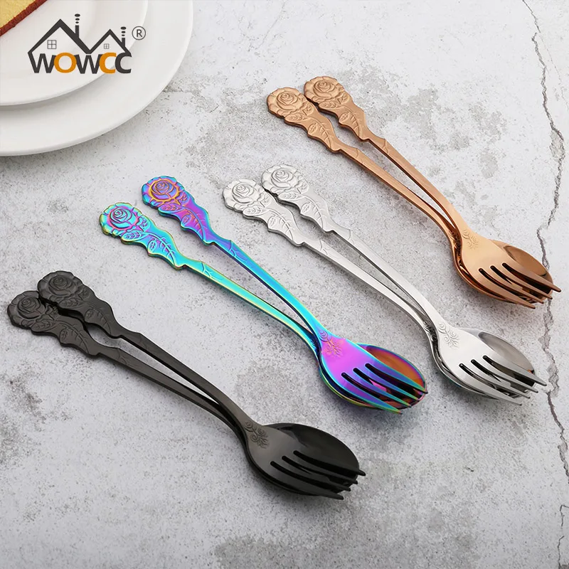 WOWCC 1pc Stainless Steel Spoons Rose Flower Soup Spoons Ice Cream Dinner Spoon Dessert Fork Rice/Salad Tableware Kitchen tools
WOWCC 1pc Stainless Steel Spoons Rose Flower Soup Spoons Ice Cream Dinner Spoon Dessert Fork Rice/Salad Tableware Kitchen tools