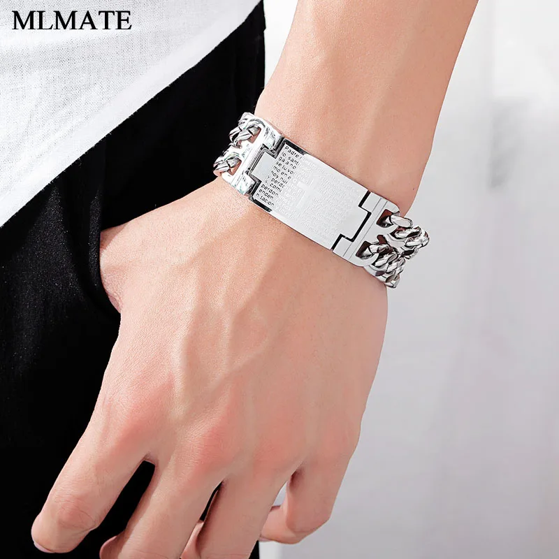 Men's Vintage Gold Black Color Stainless Steel Cross English Bible Lords Prayer Curb Chain Bracelet
Men's Vintage Gold Black Color Stainless Steel Cross English Bible Lords Prayer Curb Chain Bracelet