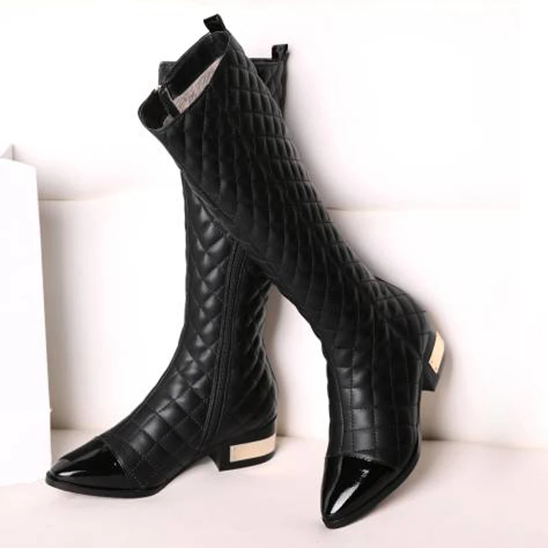 Meotina Winter Knee High Boots Women Natural Genuine Leather Chunky Heel Long Boots Zipper Pointed Toe Shoes Ladies Autumn 33-43
Meotina Winter Knee High Boots Women Natural Genuine Leather Chunky Heel Long Boots Zipper Pointed Toe Shoes Ladies Autumn 33-43