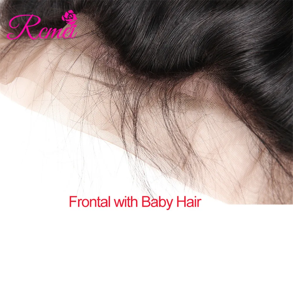 Rcmei бразильские прямые волосы с фронтальным закрытием 3 пучка не Реми