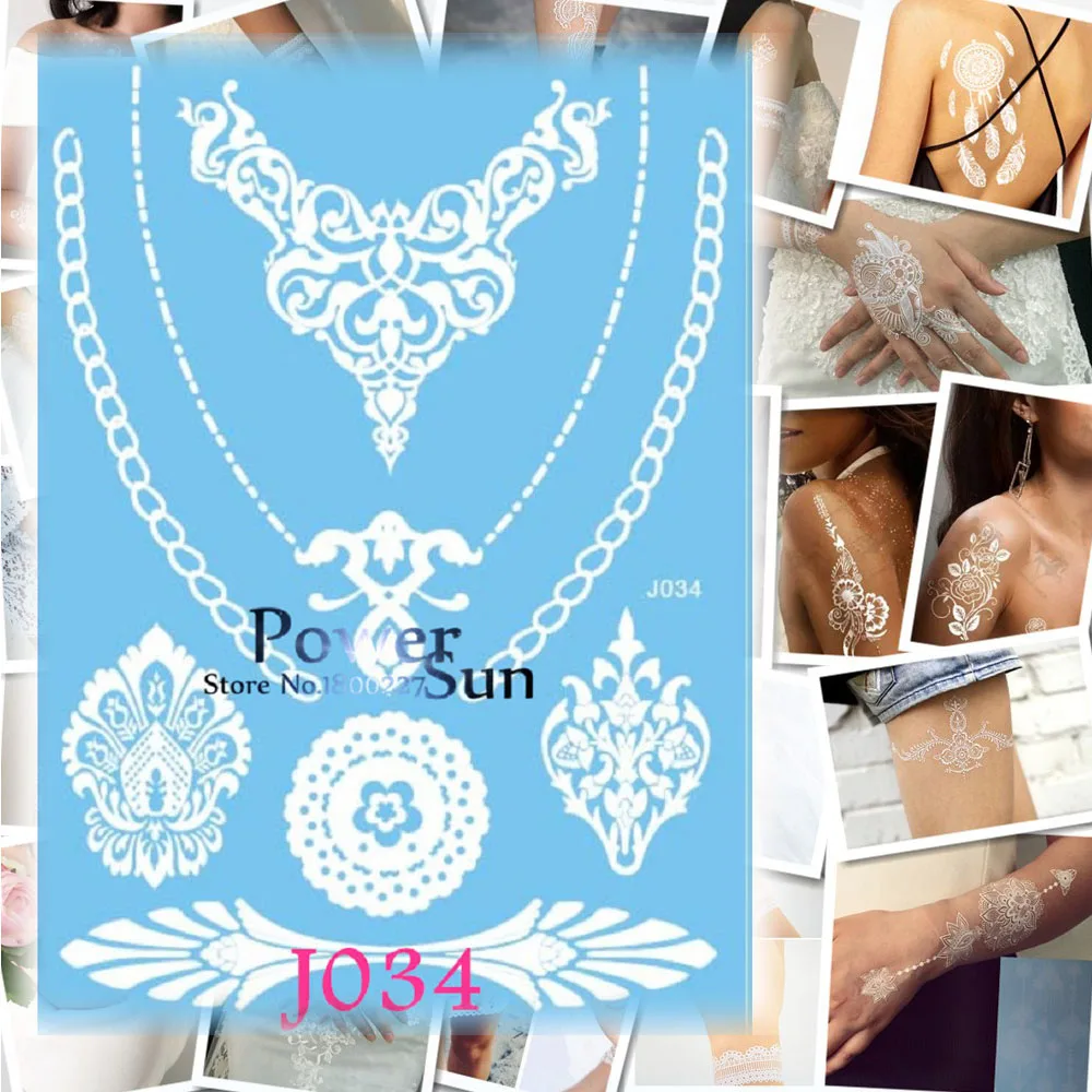 

1 шт. белая хна, кружевная татуировка, боди-арт, флэш-наклейка, водонепроницаемое ожерелье, подвеска, тату, женский свадебный чокер