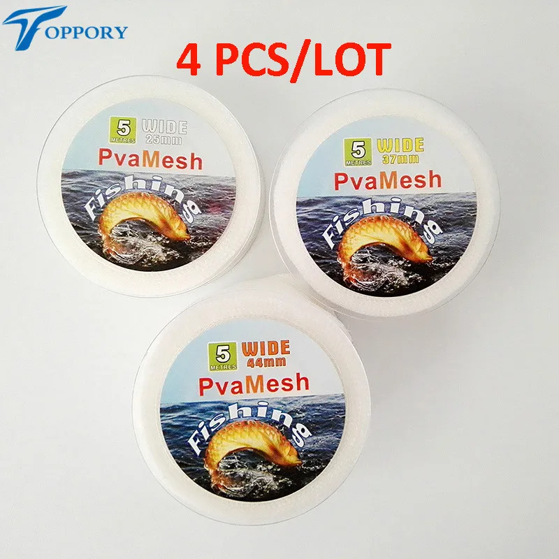 Topproy 4 шт./лот для ловли карпа PVA сетка 5 м длина 25 мм/37 мм/44 мм ширина пополняемая