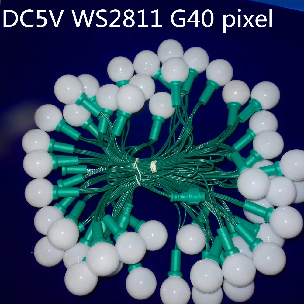 DC5V 50 узлов адресуемые RGB G40 WS2811 светодиодные рождественские пиксельные гирлянды 6