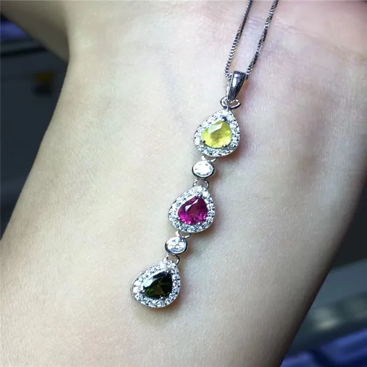 KJJEAXCMY boutique jewels S925 silver natural crystal tourmaline necklace, triple necklace pendant set chain, chain box chain.
KJJEAXCMY boutique jewels S925 silver natural crystal tourmaline necklace, triple necklace pendant set chain, chain box chain.