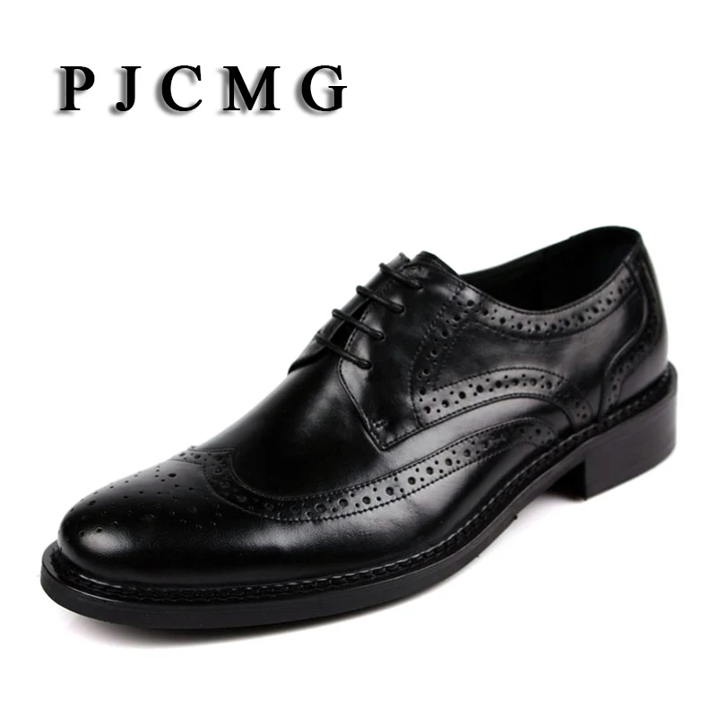 PJCMG New arrival oxfords men shoes genuine leather wingtip carved lace up vintage fashion wedding business male shoes men flats
PJCMG New arrival oxfords men shoes genuine leather wingtip carved lace up vintage fashion wedding business male shoes men flats