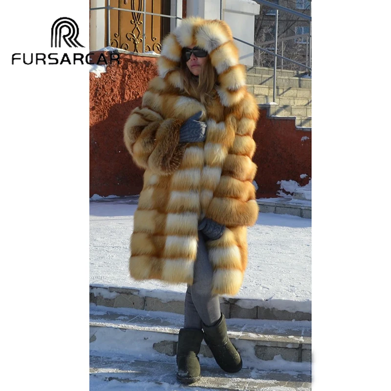 FURSARCAR New Style Real Fur Coats Women Detachable Luxury Winter Warm Gold Fox Fur Jacket With Big Hood Long Gold Fox Fur Coat
FURSARCAR New Style Real Fur Coats Women Detachable Luxury Winter Warm Gold Fox Fur Jacket With Big Hood Long Gold Fox Fur Coat
