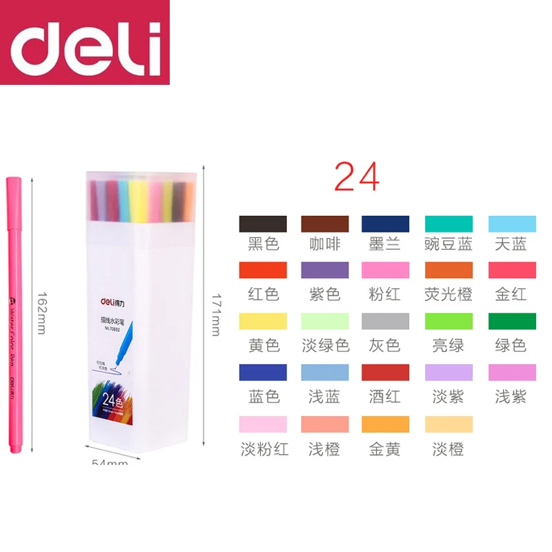 DELI Color Gel Pen 12/24 Color 70691 Note Special Hook Line Mark Student with Fluorescent Signature Pen Writing Painting Tools
DELI Color Gel Pen 12/24 Color 70691 Note Special Hook Line Mark Student with Fluorescent Signature Pen Writing Painting Tools