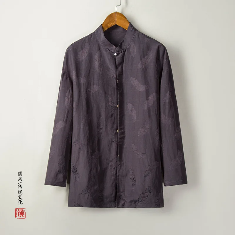 Традиционная китайская одежда для мужчин рубашки из хлопка и льна костюм мастера
